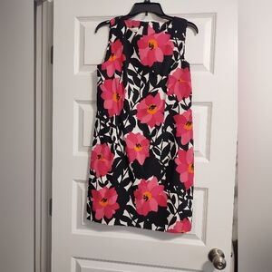 Floral Sleeveless Dress - Black and Pink